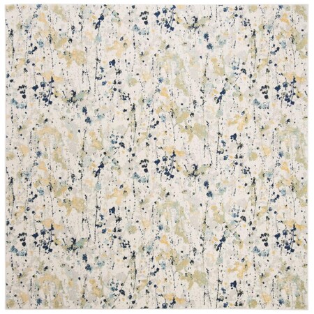 Safavieh 6 ft.-7 in. x 6 ft.-7 in. Evoke Power Loomed Square Rug Ivory & Yellow EVK284C-7SQ